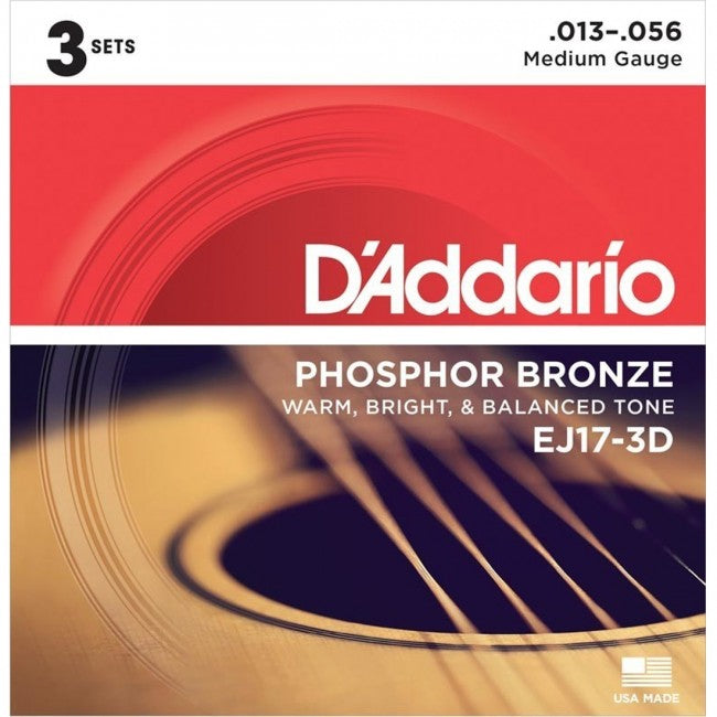 D'Addario EJ17-3D Acoustic Guitar Strings