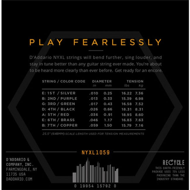 D'Addario NYXL1059 Electric Strings