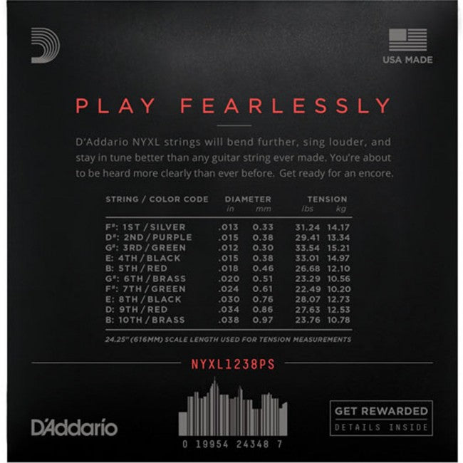 D'Addario NYXL1238PS Electric Strings