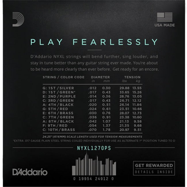 D'Addario NYXL1270PS Electric Guitar Strings