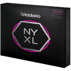 D'Addario NYXL32130 Bass Guitar Strings 6-Str Nickel Wound Long Scale 32-130 Regular Light