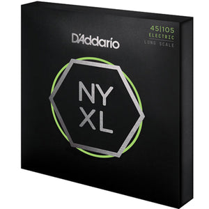 D'Addario NYXL45105 Bass Guitar Strings Nickel Wound Long Scale 45-105 Light Top/Med Bottom