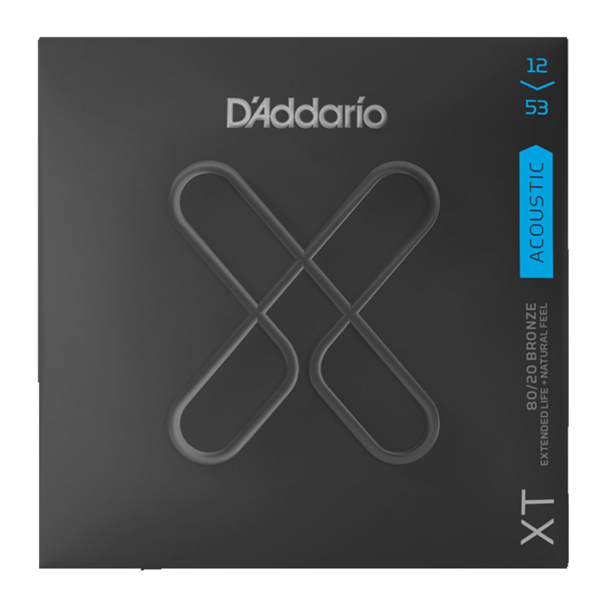 D'Addario XTABR1253 Acoustic Guitar Strings XT 80/20 Bronze 12-53 Light