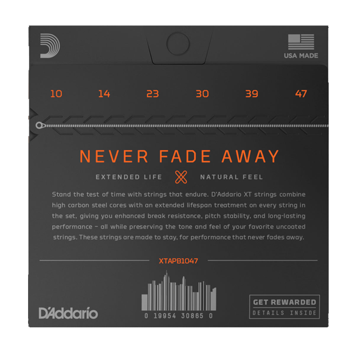 D'Addario XTAPB1047 Acoustic Guitar Strings XT Phosphor Bronze 10-47 Extra Light