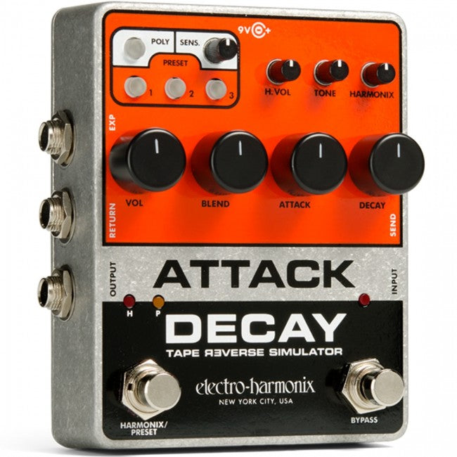 EHX Attack Decay Tape Reverse Simulator Pedal