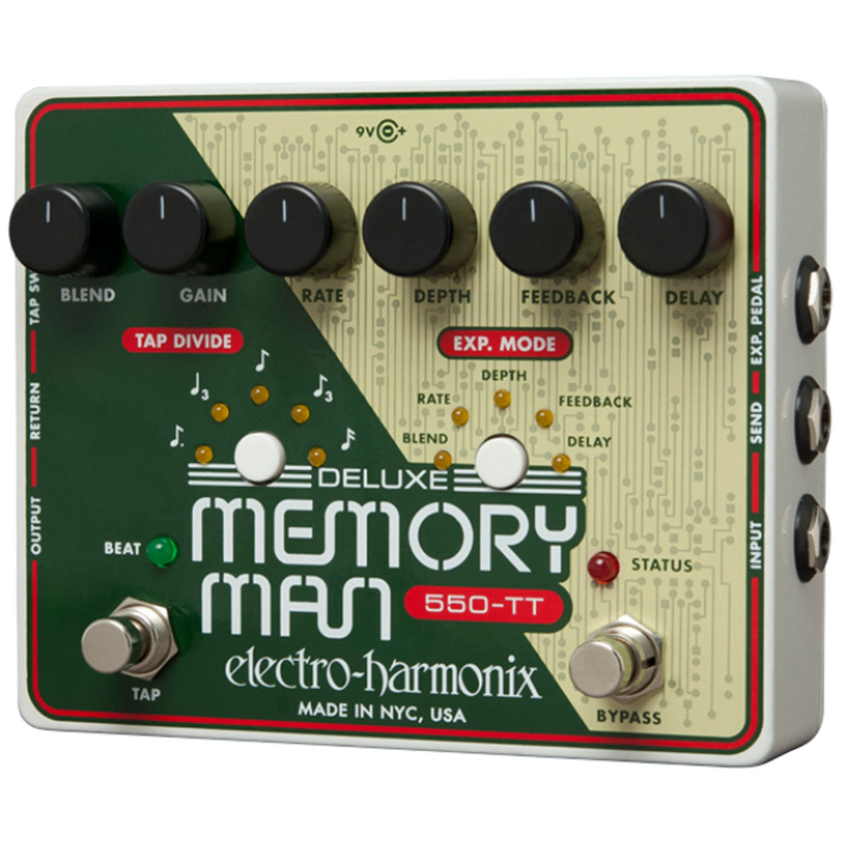 Electro-Harmonix EHX Deluxe Memory Man with Tap Tempo 550 Delay Effect Pedal FX