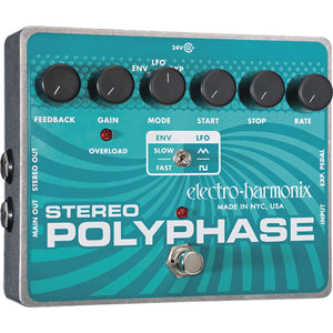 Electro-Harmonix EHX Stereo Poly Phase Analog Optical Envelope LFO Phase Shifter Effects Pedal FX