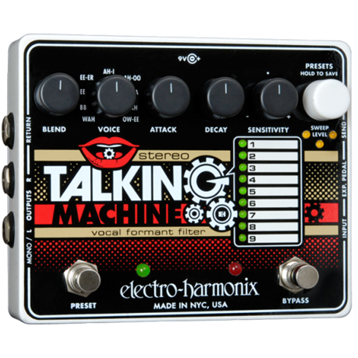 Electro-Harmonix EHX Stereo Talking Machine Vocal Formant Filter Effects Pedal FX