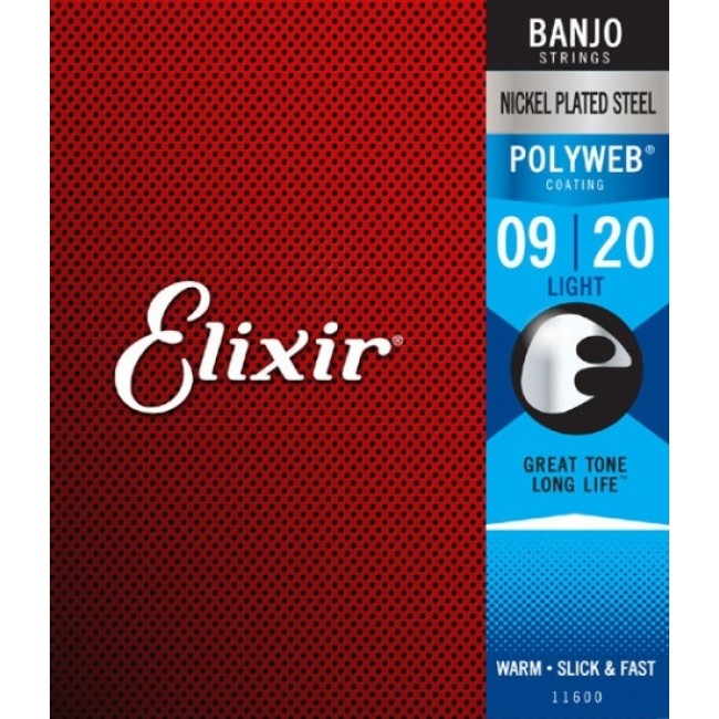 Elixir 11600 Banjo Strings Polyweb Light 9-20 BJ-PW-L 