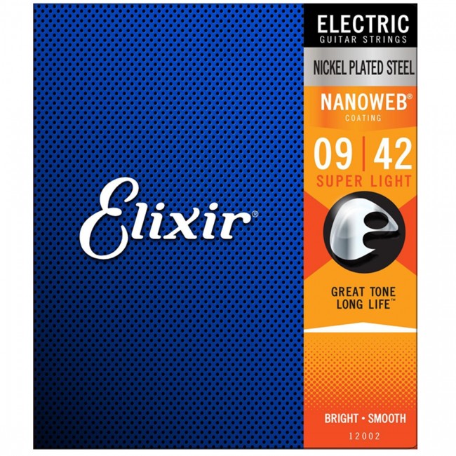 Elixir 12002 Electric Guitar Strings Nanoweb Super Ligh