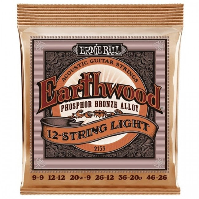 Ernie Ball 2153 12 String Acoustic Guitar Regular Slinky Phosphor Bronze Light .009 / .046 9-46