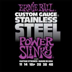Ernie Ball 2245 Electric Guitar Strings Stainless Steel Power Slinky 11-48