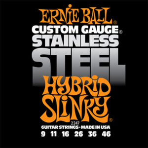 Ernie Ball 2247 Electric Guitar Strings Stainless Steel Hybrid Slinky 9-46