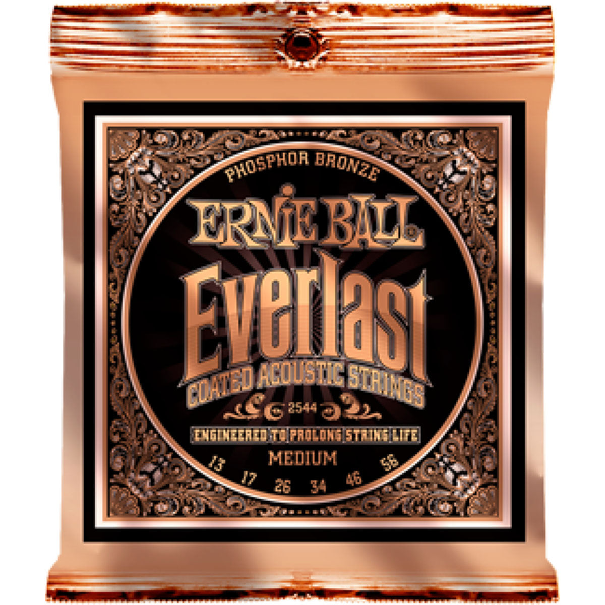 Ernie Ball 2544 Everlast Acoustic Guitar Strings Coated Phosphor Bronze Medium 13-56