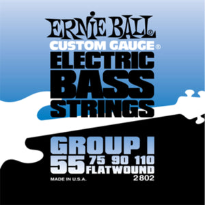Ernie Ball 2802 Bass Guitar Strings Flatwound Group I 55-110