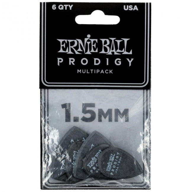 Ernie Ball 9342 Prodigy Picks 6-Pack Multipack 1.5mm Black
