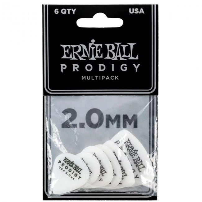 Ernie Ball 9343 Prodigy Picks 6-Pack Multipack 2.0mm White