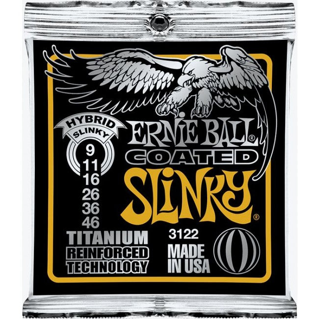 Ernie Ball 3122 Electric Guitar Strings Slinky Titanium Coated Hybrid Slinky