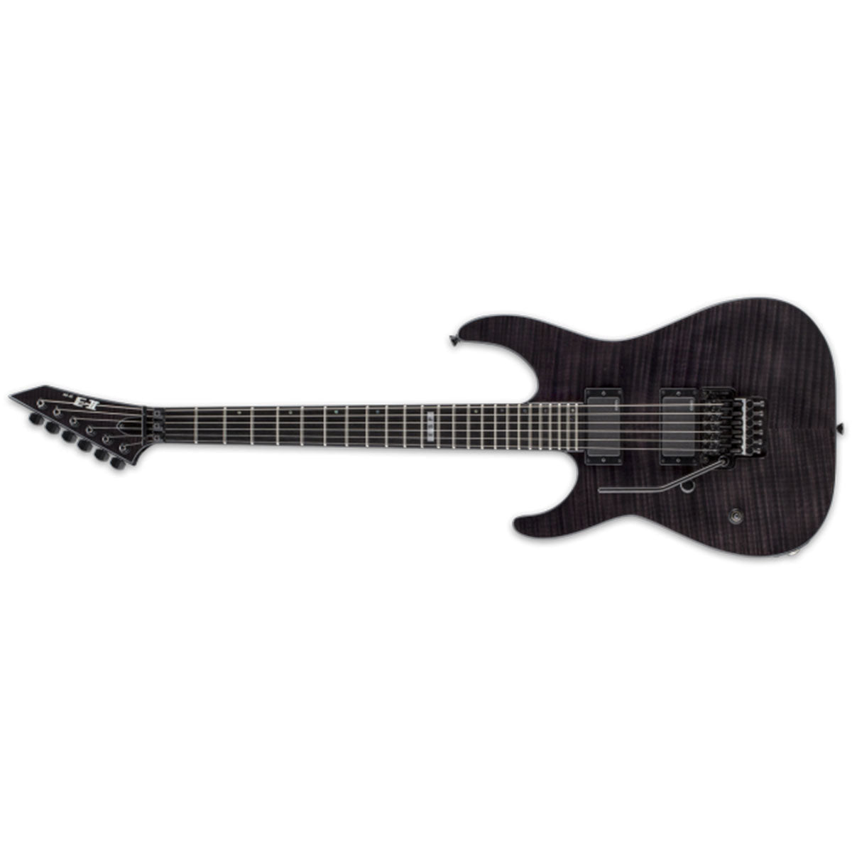 ESP E-II M-II LH Electric Guitar Left-Handed Flamed Maple See Thru Black w/ Floyd Rose & EMGs