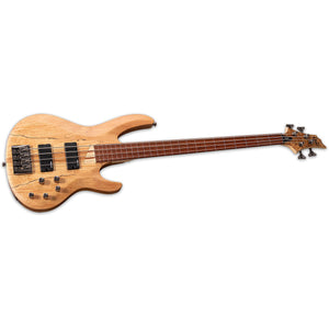 ESP LTD B-204SM Fretless Bass Guitar Natural Satin Spalted Maple Top w/ Active EQ