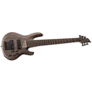 ESP LTD B-206SM Bass Guitar 6-String See Thru Black Satin Spalted Maple Top w/ Active EQ