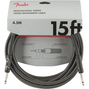 Fender Professional Series Instrument Cable 4.5m (15ft) Gray Tweed - 0990820065