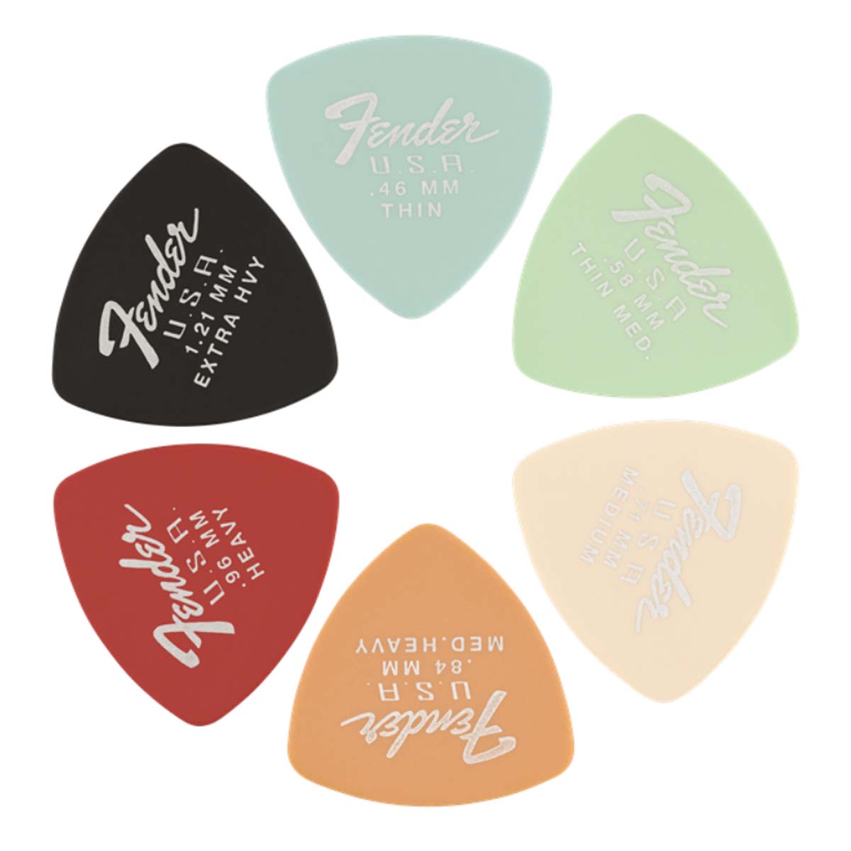 Fender 346 Dura-Tone Derlin Guitar Picks 12-Pack 1.21 Black - 1987346950