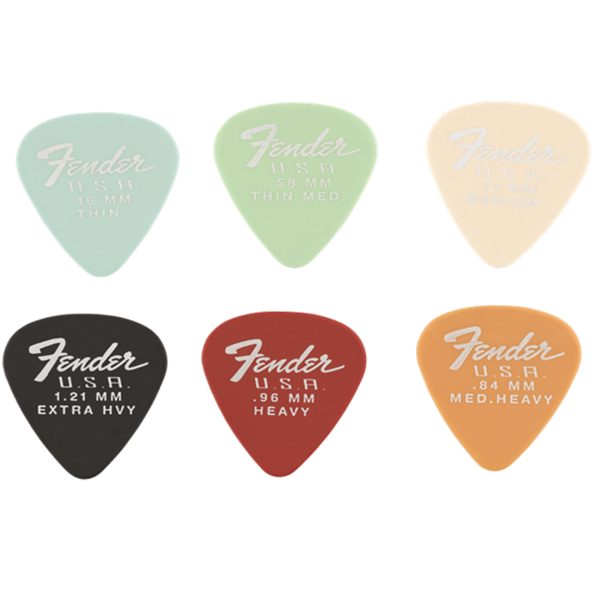 Fender 351 Dura-Tone Derlin Guitar Picks 12-Pack 1.21 Black - 1987351950