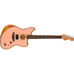 Fender Acoustasonic Player Jazzmaster Guitar Rosewood FB Shell Pink - MIM 0972233156