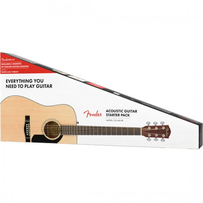 Fender CD 60S Acoustic Guitar Dreadnought Pack V2 Natural w Bag