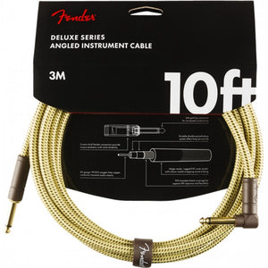 Fender Deluxe Ins Cable 10ft Straight/Angle Tweed
