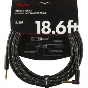 Fender Deluxe Ins Cable 18.6ft Straight/Angle Black Tweed