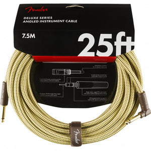 Fender Deluxe Ins Cable 25ft Straight/Angle Tweed