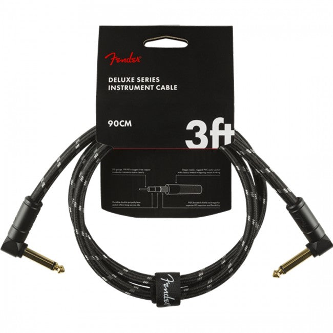 Fender Deluxe Ins Cable 3f Angle Black Tweed