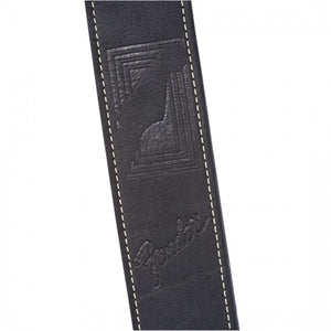 Fender Monogram Leather Black Guitar Strap