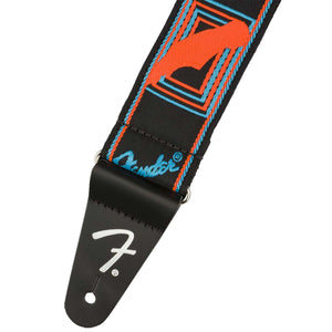 Fender Neon Monogrammed Guitar Strap Blue/Orange - 0990681302