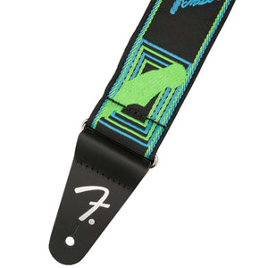 Fender Neon Monogrammed Guitar Strap Green/Blue - 0990681303