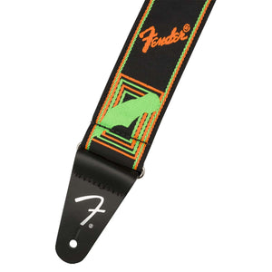 Fender Neon Monogrammed Guitar Strap Green/Orange - 0990681301