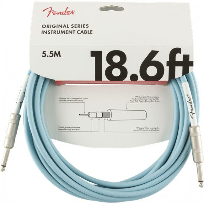 Fender Original Series Instrument Cable 18.6ft Daphne Blue