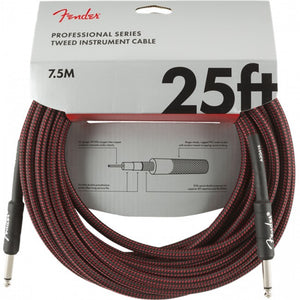 Fender Pro Instrument Cable 25ft Red Tweed
