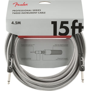 Fender Professional Series Instrument Cable 4.5m (15ft) White Tweed - 0990820066