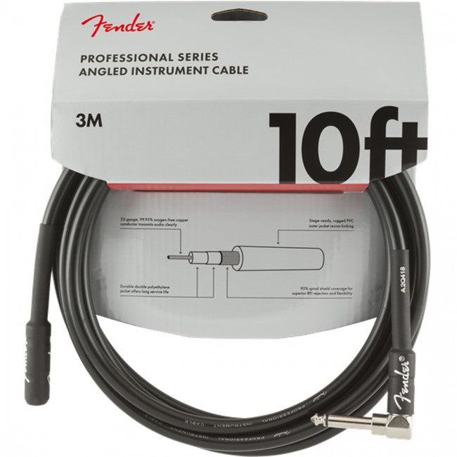 Fender Professional Series Instrument Cable 10ft Straight/Angle