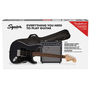 Fender Squier Affinity Series Stratocaster HSS Electric Guitar Pack Charcoal Frost Metallic w/ 15w Amp - 0372821369