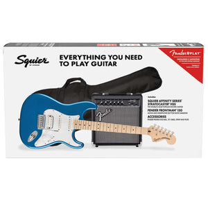 Fender Squier Affinity Series Stratocaster HSS Electric Guitar Pack Lake Placid Blue w/ 15w Amp - 0372820302