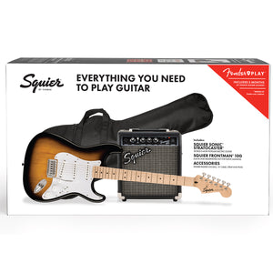 Fender Squier Sonic Stratocaster Electric Guitar Pack 2-Color Sunburst w/ Frontman 10G - 0371720303