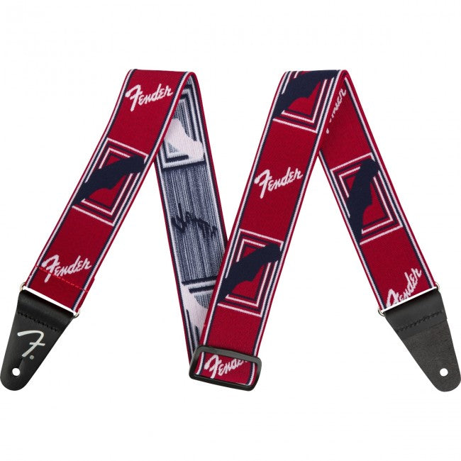 Fender Weighless 2inch Mono Guitar Strap Red/White/Blue