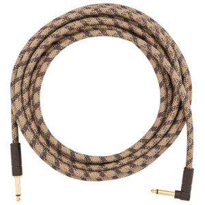 Fender Festival Guitar Cable 5.5m (18.6ft) Angled Instrument Lead Pure Hemp Brown Stripe - 0990918022
