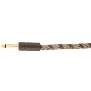 Fender Festival Guitar Cable 5.5m (18.6ft) Angled Instrument Lead Pure Hemp Brown Stripe - 0990918022