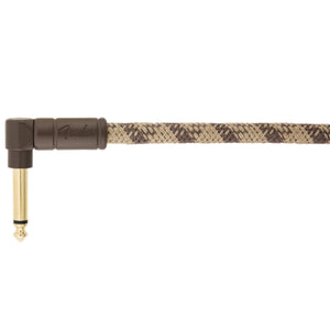 Fender Festival Guitar Cable 5.5m (18.6ft) Angled Instrument Lead Pure Hemp Brown Stripe - 0990918022
