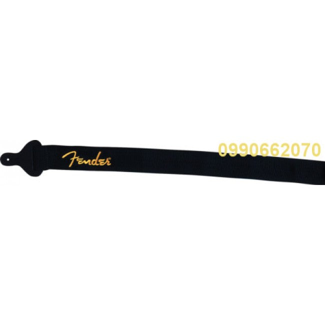 Fender Strap 2inch Black Poly Yellow Logo
